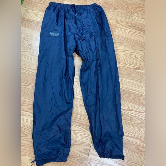 Wetskin Men’s Jacket+ PANTS Size XL Hood Rolls Into Collar Blue/Green Waterproof - Picture 6 of 10